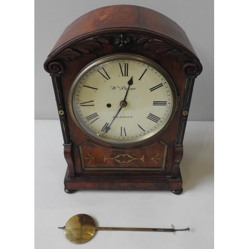 181 - A MID 19TH CENTURY SINGLE FUSEE BRACKET CLOCK, eight day fusee movement, the painted dial inscribed ... 