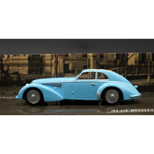 130 - ALFA-ROMEO 8C 2900 B LUNGO IN AZURRO BLUE NON-METALLICO BY MINICHAMPS  Diecast metal with plastic co... 