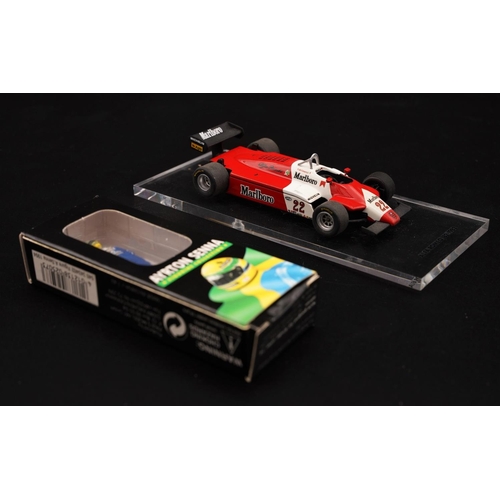 176 - 1982 ALFA-ROMEO 182, SPECIAL SENNA EDITION (2/8) BY HI-FI Includes model of Ayrton Senna. Number 2 o... 