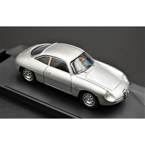 268 - 1960 ALFA-ROMEO GIULIETTA SZ STRADALE SILVER BY BANG  Diecast metal with plastic components.