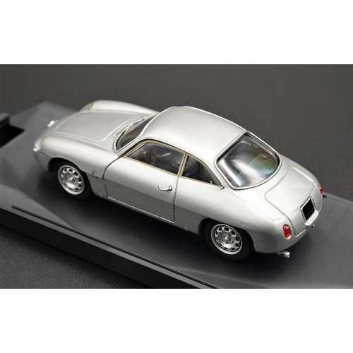 268 - 1960 ALFA-ROMEO GIULIETTA SZ STRADALE SILVER BY BANG  Diecast metal with plastic components.