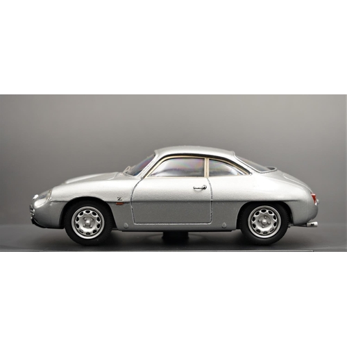 268 - 1960 ALFA-ROMEO GIULIETTA SZ STRADALE SILVER BY BANG  Diecast metal with plastic components.