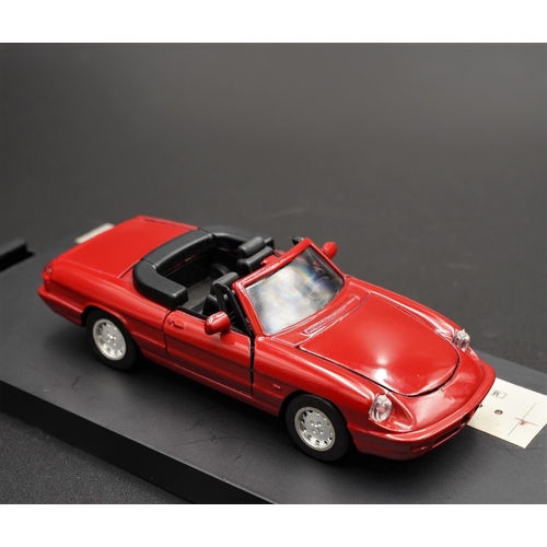 331 - ALFA-ROMEO SPYDER 4 IN RED BY ALFA-ROMEO SCALE MODELS  Diecast metal with plastic components.