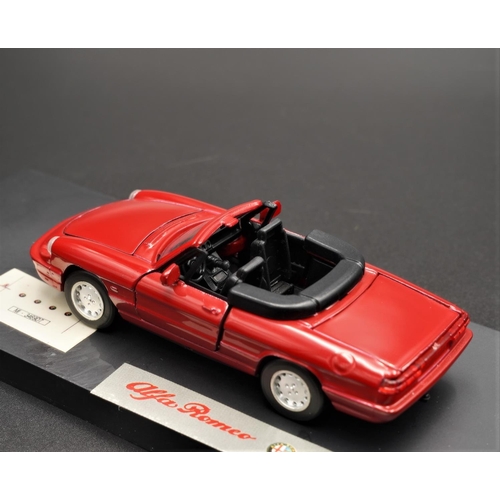 331 - ALFA-ROMEO SPYDER 4 IN RED BY ALFA-ROMEO SCALE MODELS  Diecast metal with plastic components.