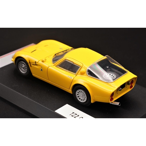 393 - 1965 ALFA-ROMEO TZ2 COUPE YELLOW BY BBR MODELS Resin cast model with plastic components.