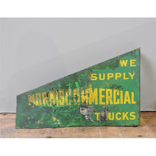 86 - MORRIS COMMERCIALS ENAMEL SIGNWE SUPPLY MORRIS COMMERCIAL ALL-BRITISH TRUCKSIn green with lettering ... 