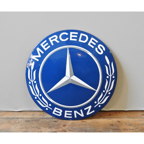 25 - 1960s MERCEDES-BENZ ROUND ENAMEL SIGN 40CMOriginal period Mercedes-Benz dealership item from the 196... 