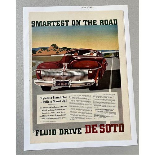 40 - A COLLECTION OF 200 ORIGINAL PERIOD AMERICAN CAR ADVERTISEMENTSDating back to the 1920s, a comprehen... 