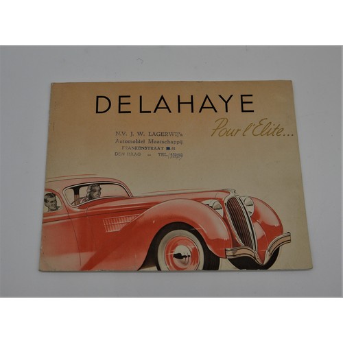 133 - 1938 DELAHAYE SALES BROCHUREAn original sales brochure for the Delahaye model range of 1938.In Frenc... 