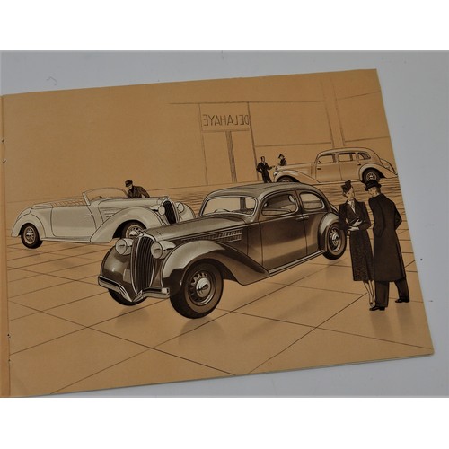 133 - 1938 DELAHAYE SALES BROCHUREAn original sales brochure for the Delahaye model range of 1938.In Frenc... 