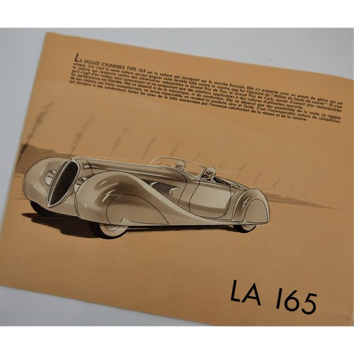 133 - 1938 DELAHAYE SALES BROCHUREAn original sales brochure for the Delahaye model range of 1938.In Frenc... 