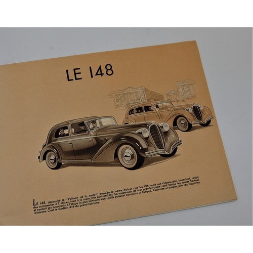 133 - 1938 DELAHAYE SALES BROCHUREAn original sales brochure for the Delahaye model range of 1938.In Frenc... 