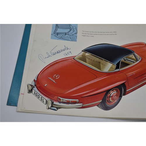 48 - 1959 MERCEDES 300SL BROCHURE - SIGNED BY RUDOLF CARACCIOLOOutlining specifications for the Coupe and... 