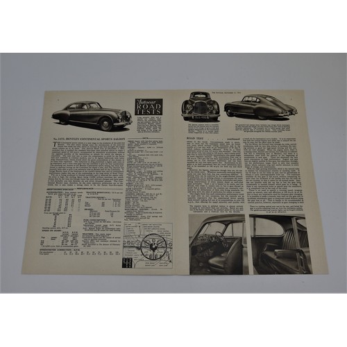 47 - INTERNAL ANNOUNCEMENT FOR THE 1951 LAUNCH OF THE 1951 BENTLEY CONTINENTAL SPORTS SALOONAddressed to ... 