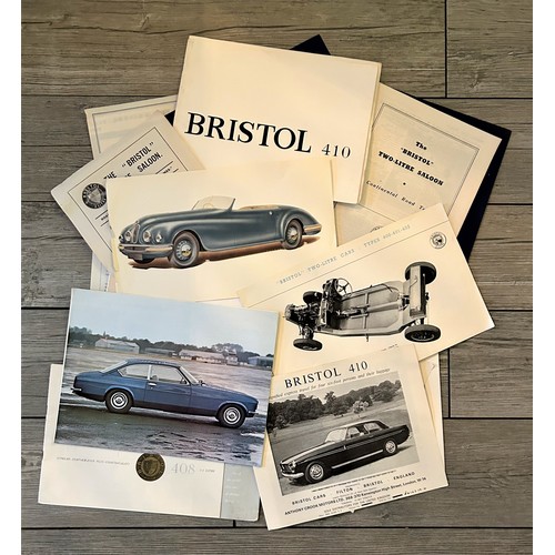 50A - A COMPREHENSIVE SELECTION OF PERIOD BRISTOL CARS PROMOTIONAL MATERIALCovering most models from the e... 
