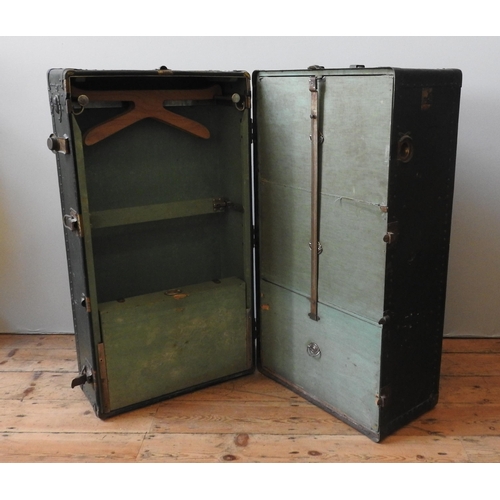 28 - A VINTAGE BELBER WARDROBE TRUNK, circa 1900, with original Belber label, the trunk opens to reveal t... 