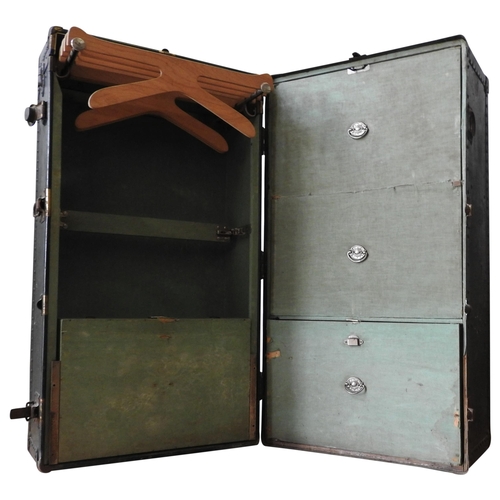 28 - A VINTAGE BELBER WARDROBE TRUNK, circa 1900, with original Belber label, the trunk opens to reveal t... 