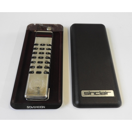 304 - A SINCLAIR SOVEREIGN 'SILVER JUBILEE EDITION' CALCULATOR, circa 1977, silver plated steel case engra... 