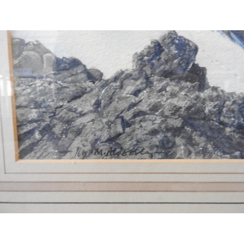 364 - JILL ALDERSLEY (1943-2007) WATERCOLOUR ON PAPER OF SCOTTISH MOUNTAIN SCENE, signed in lower left cor... 