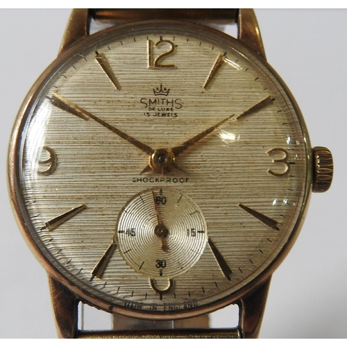 444 - A DELUXE SMITHS 9CT GOLD BRITISH RAIL WRIST WATCH,  from the mid 1960's, 15 Jewels ,Astral grade esc... 