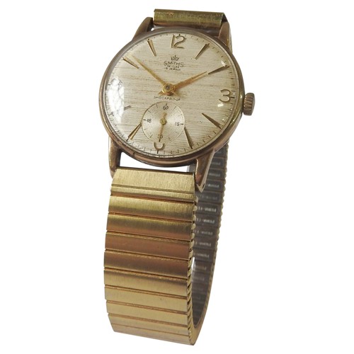 444 - A DELUXE SMITHS 9CT GOLD BRITISH RAIL WRIST WATCH,  from the mid 1960's, 15 Jewels ,Astral grade esc... 