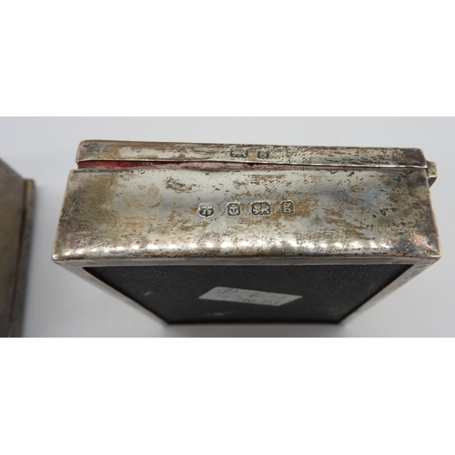 489 - A SILVER ENCASED CARD BOX AND A SILVER ENCASED RING BOX, the card box bears the mark of Gourdel Vale... 