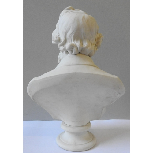 243 - A 19TH CENTURY PARION WARE BUST OF RT HON.RICHARD COBDEN M.P, impressed with title and registration ... 