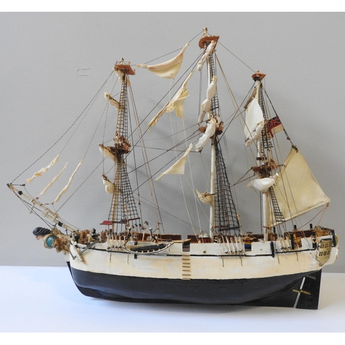 279 - A SCRATCH BUILT WOODEN MODEL TALL SHIP AND THREE OTHER MODEL TALL SHIPS, the largest measuring 58 x ... 