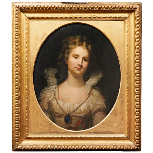 412 - A MID 18TH CENTURY PORTRAIT OIL PAINTING ON CANVAS, of Ann Evatt (1741-1817), second wife of Sir Wil... 