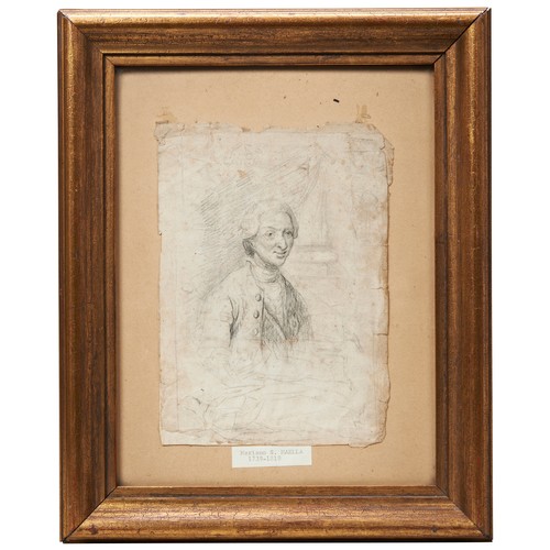 421 - ATTRIBUTED TO MARIANO SALVADOR MAELLA (1739-1819) PENCIL ON PAPER PORTRAIT OF KING CHARLES IV OF SPA... 