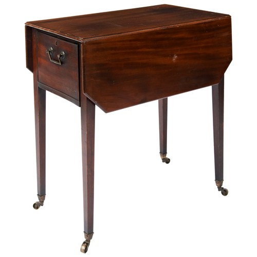 23 - A FINE GEORGIAN MAHOGANY PEMBROKE TABLE, IN THE MANNER OF GILLOWSCIRCA 1800the drop-leaf canted rect... 