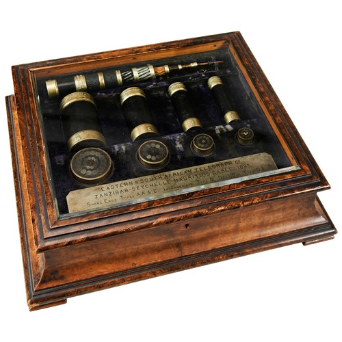 309 - AN EASTERN & SOUTH AFRICAN TELEGRAPH COMPANY PRESENTATION CASE, comprising nine mounted samples ... 