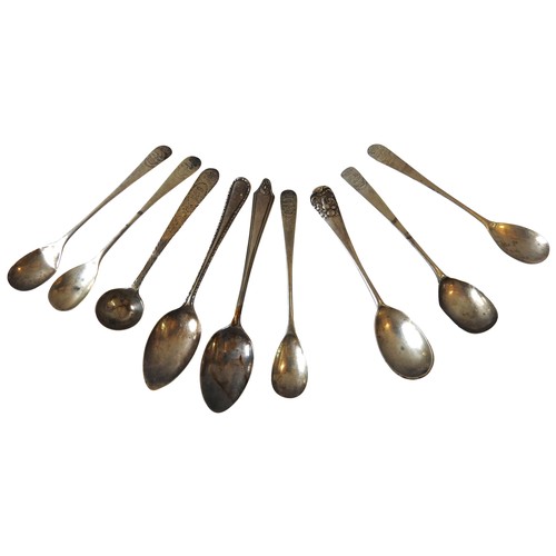 483 - FOUR SCOTTISH GEORGE III SILVER TEA SPOONS, marks of Patrick Robertson, Edinburgh, circa 1785, engra... 