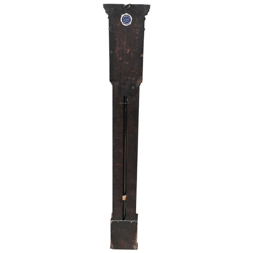 169 - A MAHOGANY INLAID STICK BAROMETER, BY STENSONS OF DERBY19TH CENTURYthe square case with silvered dia... 