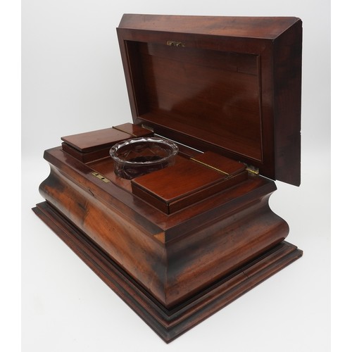 429 - A LARGE MAHOGANY FANCY SARCOPHAGUS SHAPED TEA CADDY, circa 1820, the interior with two slot in caddi... 