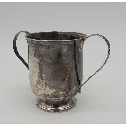 418 - A SILVER CHRISTENING MUG, two handled, bears the mark of William Bateman, London, 1822, 9 cm high, 3... 