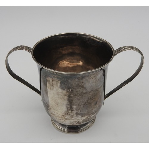 418 - A SILVER CHRISTENING MUG, two handled, bears the mark of William Bateman, London, 1822, 9 cm high, 3... 