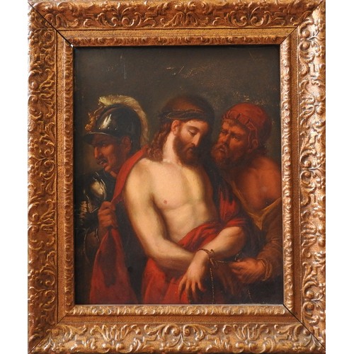 174 - 19TH CENTURY FRENCH SCHOOL OIL PAINTING ON BOARD, depicting Christ wearing crown of thorns41 x 33 cm... 