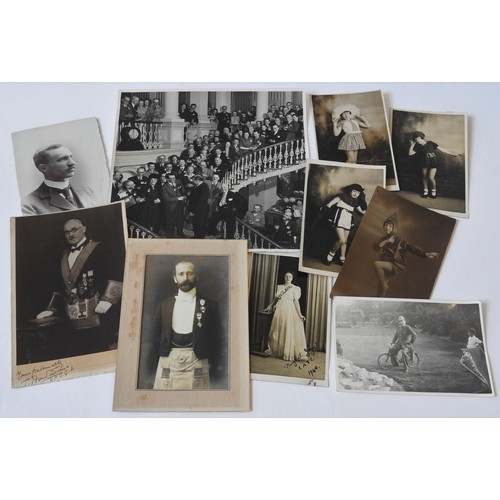 93 - A QUANTITY OF VINTAGE PHOTOGRAPHS, including Masonic portraits