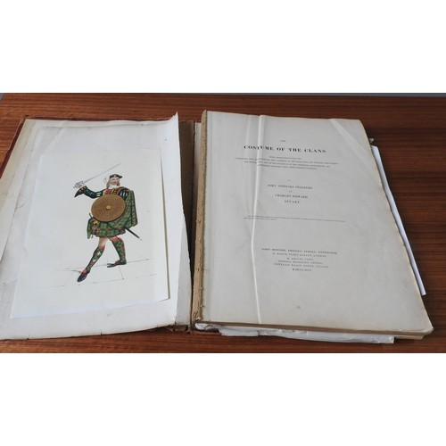 87 - 'THE COSTUME OF THE CLANS' BY STOLBERG & STUART, 1845 LARGE LEATHER BOUND BOOK, with some origin... 