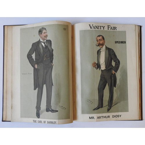 91 - A SCRAPBOOK CONTAINING TWENTY EIGHT VANITY FAIR 'SPY' PRINTS, early 20th century, each print stamped... 