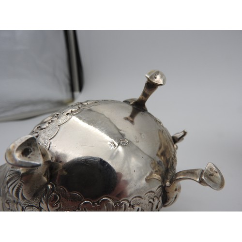 287 - A GEORGE III SILVER CREAMER, with concentric banded waist and gadrooned edge, marked Alice & Geo... 