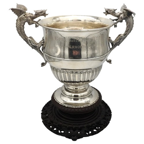 299 - AN IMPRESSIVE EDWARDIAN SILVER ‘GOVERNORS CUP’ TROPHY WAKELEY & WHEELER, LONDON 1906inscribed ‘H... 