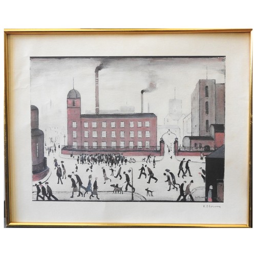 265 - L.S LOWRY (1887-1976) 'MILL SCENE' PRINT,offset colour lithograph signed in pencil, one of 750 hand ... 