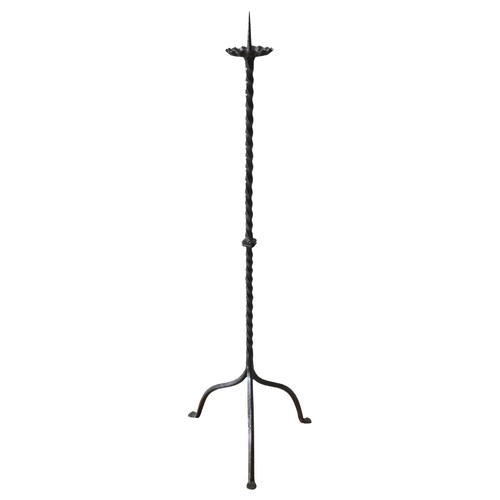 104 - A 17TH CENTURY IRON PRICKET CANDLESTICK