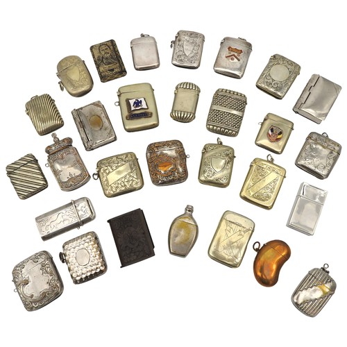 313 - A COLLECTION OF TWENTY NINE VESTA CASES, EARLY 20TH CENTURY,  including three silver cases, various ... 