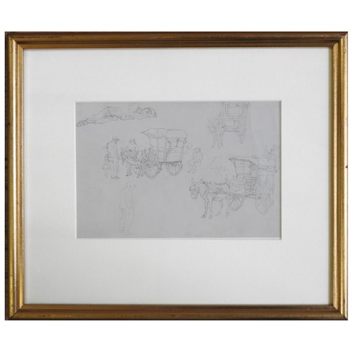 226 - HENRY MARTYN LACK (1909-1979) UNTITLED PREPARATORY SKETCHES, PENCIL/PAPER, featuring recumbent figur... 