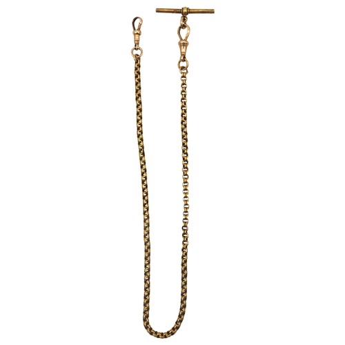 311 - A 15CT GOLD WATCH CHAIN,32 cm long, 11 grams