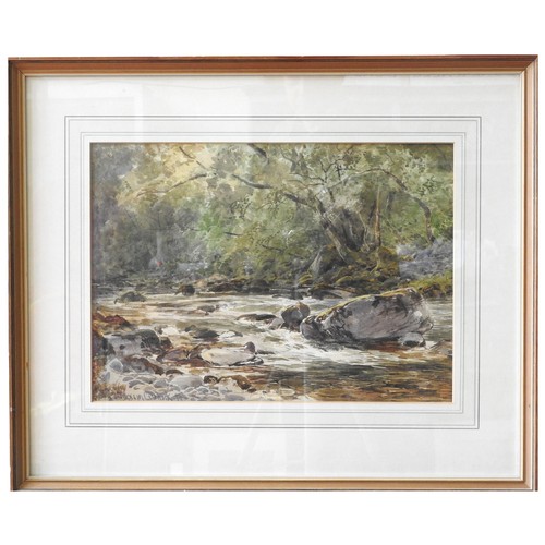 232 - JAMES JACKSON CURNOCK (1839-1892) RIVER SCENE WATERCOLOUR ON PAPER, signed and indistinctly titled i... 