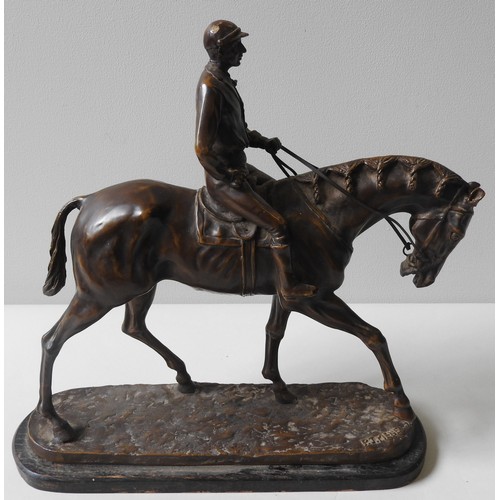 289 - AFTER PIERRE JULES MENE (1810-1879) 'VAINQUEUR DU DERBY' PATINATED BRONZE SCULPTURE, (20th Century)r... 